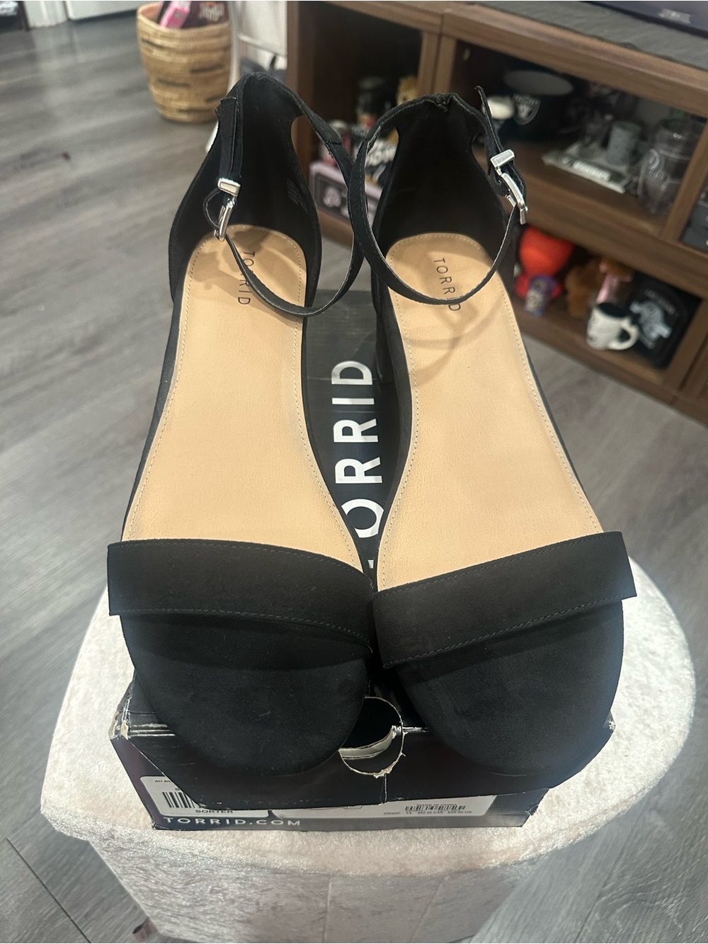 torrid Black Open-Toe Ankle-Strap Heels